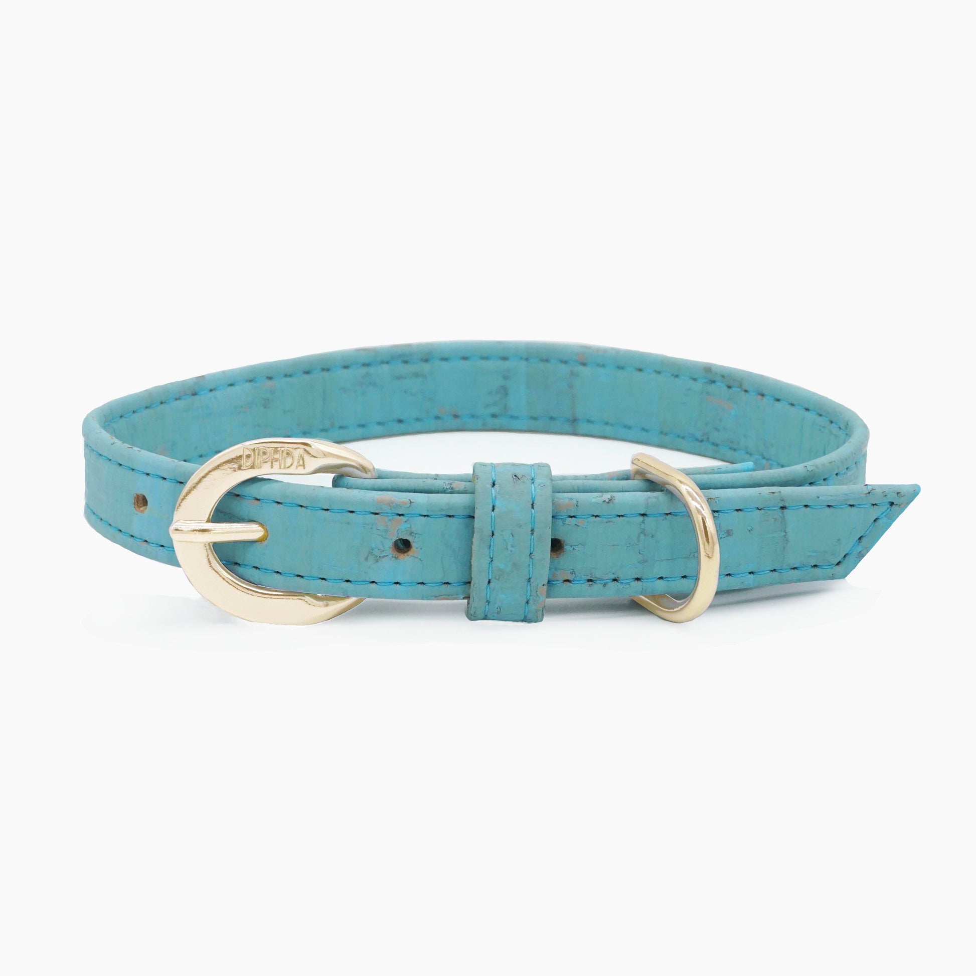 Sky Blue Cork Leather Collar - Purrfect Pet Kingdom