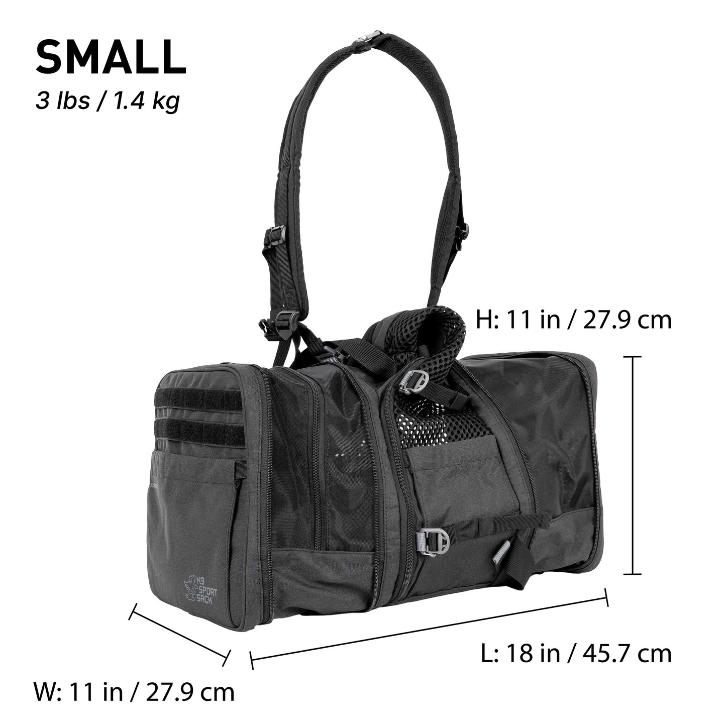 K9 Sport Sack Black Carrier Backpack for Pets, Lightweight and Comfortable Dog Backpack