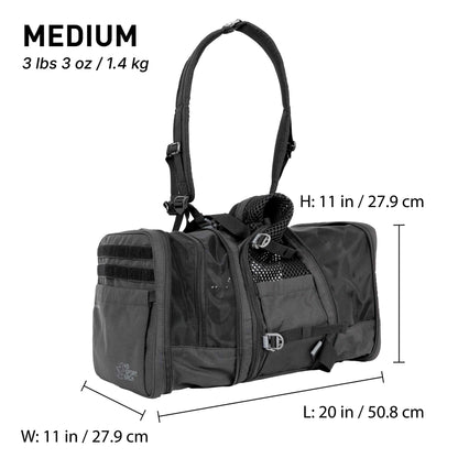 K9 Sport Sack Medium Carrier Backpack in black for comfortable dog backpack transport