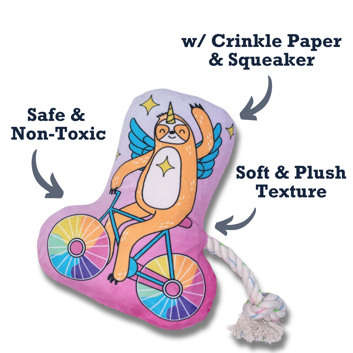 Slow Biker Plush Dog Toy – with Squeaker & Crinkle Paper for Fun Play - Purrfect Pet Kingdom