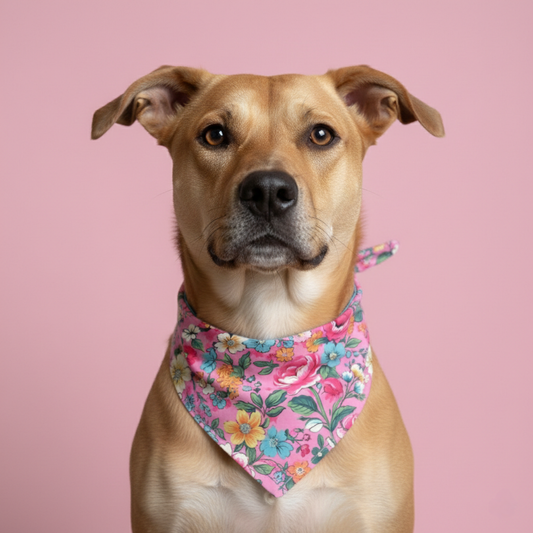 Spring Flower Dog Bandana - detail view