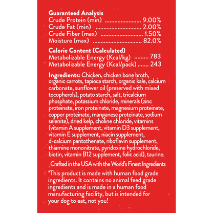 Close up view of Purrfect Pet Kingdom Gourmet Stella & Chewy's Stew Cage Free Chicken Dog Food (11oz) For Kittens