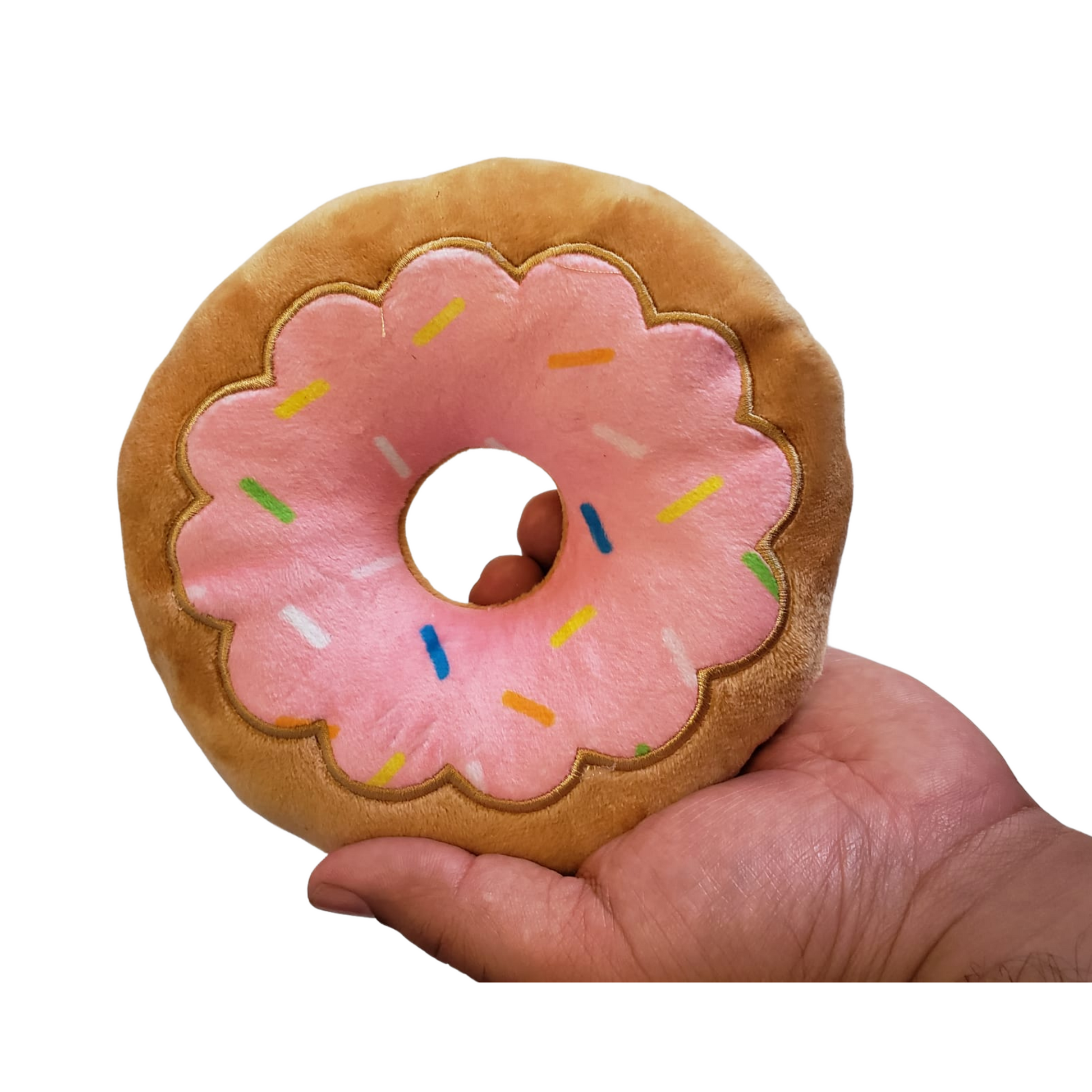 Donut Plush Dog Toy – Soft, Chewy and Cuddly, Safe & Non-Toxic, Ideal for Fetching, Tug-of-War, Gentle Chewing – Strawberry - Purrfect Pet Kingdom