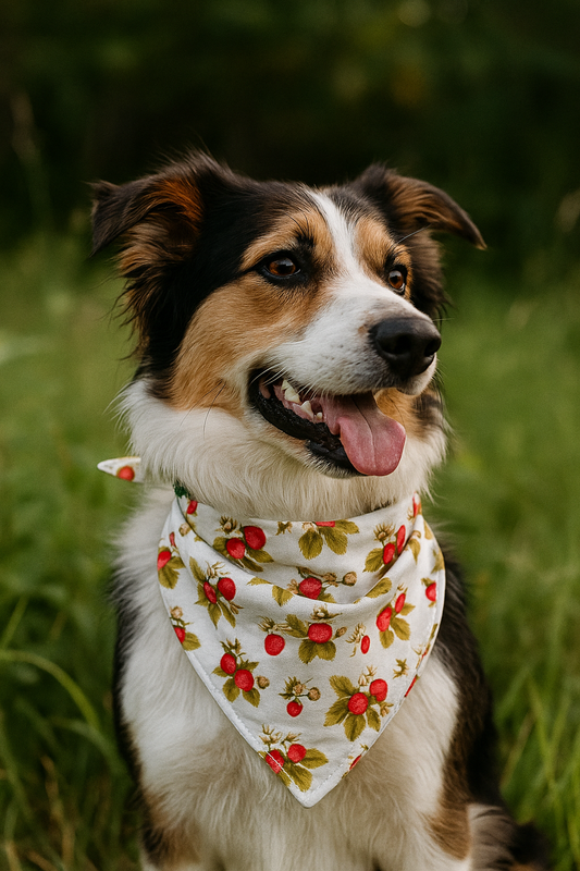 Strawberry Dog Bandana - detail view