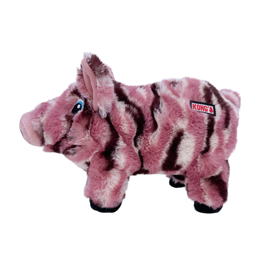 KONG Low Stuff Stripes Pig Plush Squeaky Dog Toy 👑