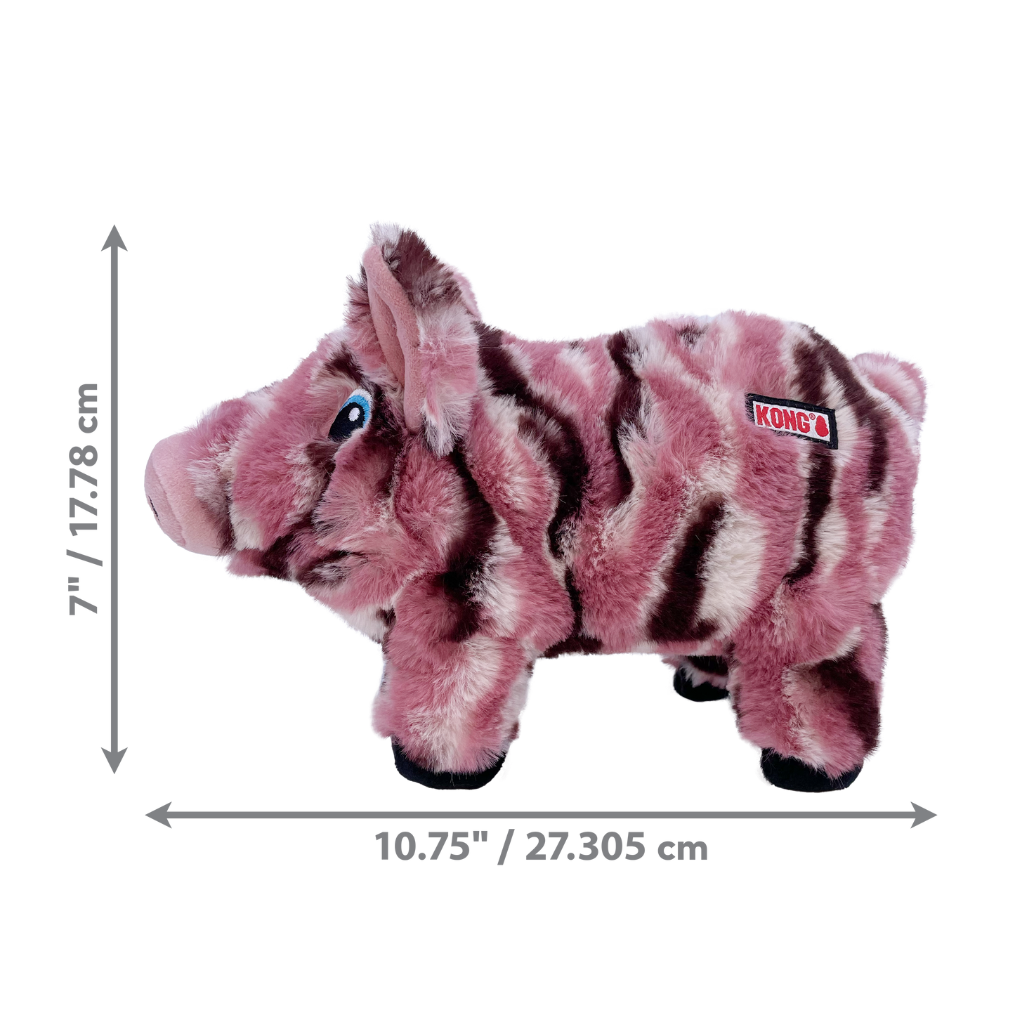 KONG Low Stuff Stripes Pig Plush Squeaky Dog Toy 👑