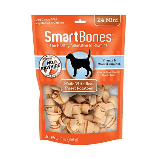 Dog Chews Sweet Potato Mini 24pk 14oz Smartbones 🦴