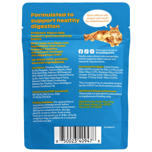 Made By Nacho Digestion Support Chicken Topper For Cats (1.4oz) - Made by Nacho Cat Food Topper - The Family Pet