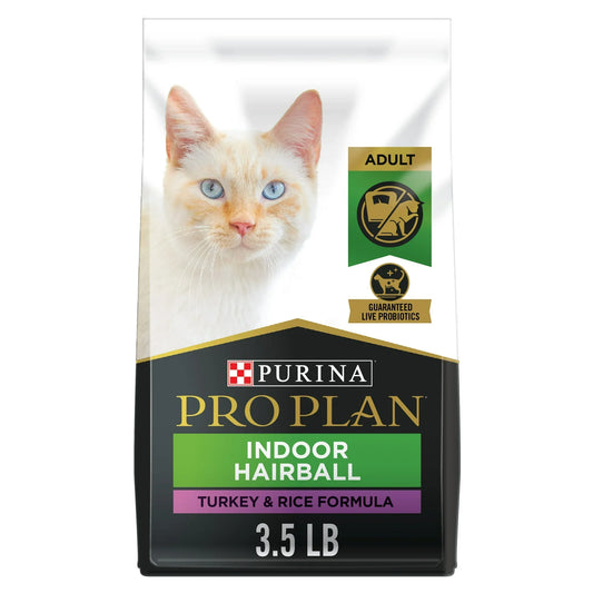 Pro Plan Adult Indoor Turkey & Rice Formula Dry Cat Food (3.5lb)