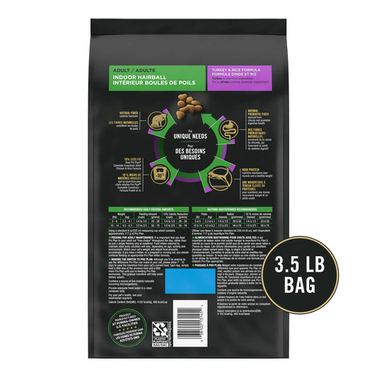 Pro Plan Adult Indoor Turkey & Rice Formula Dry Cat Food (3.5lb) - Pro Plan Dry Cat Food - The Family Pet