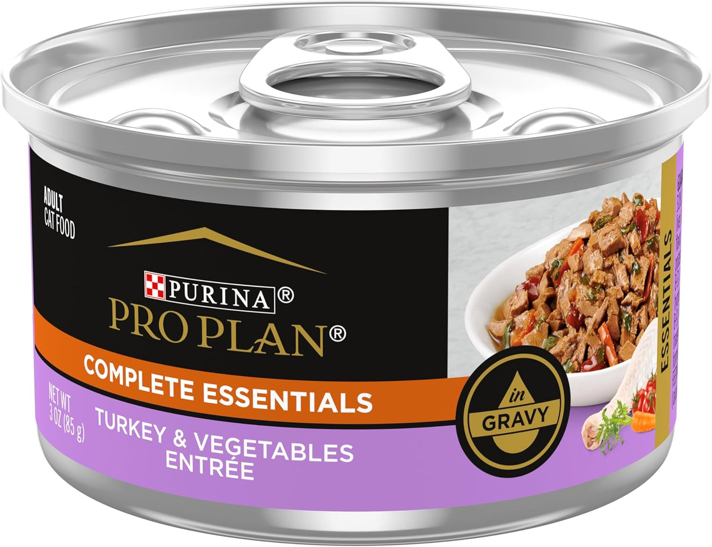 Pro Plan Complete Essentials Turkey & Vegetables Entrée In Gravy Wet Cat Food (3oz) - Wet Cat Food - The Family Pet