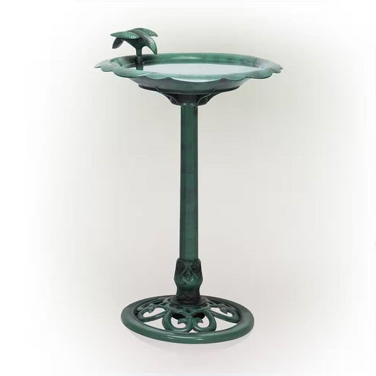 Outdoor Polypropylene Weather Resistant Bird Bath in Dark