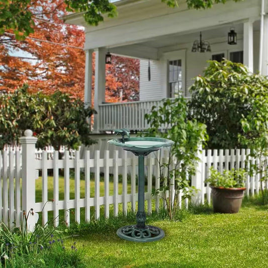 Outdoor Polypropylene Weather Resistant Bird Bath in Dark