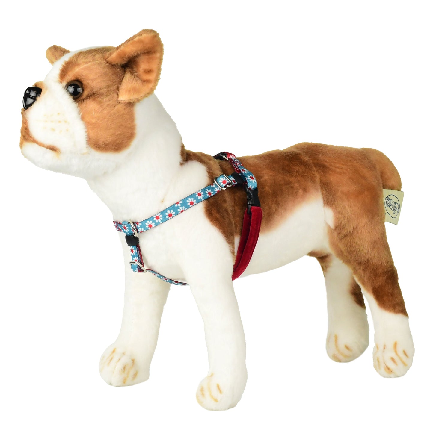 XXSmall Teal & Red Daisy Freedom No-Pull Harness 13-16 Chest