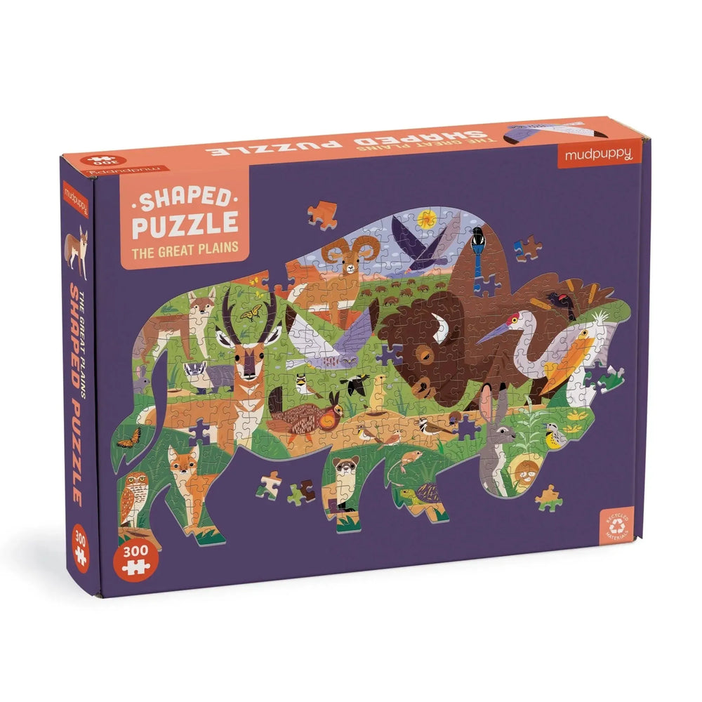 The Great Plains 300 Piece Shaped Jigsaw Puzzle Mudpuppy