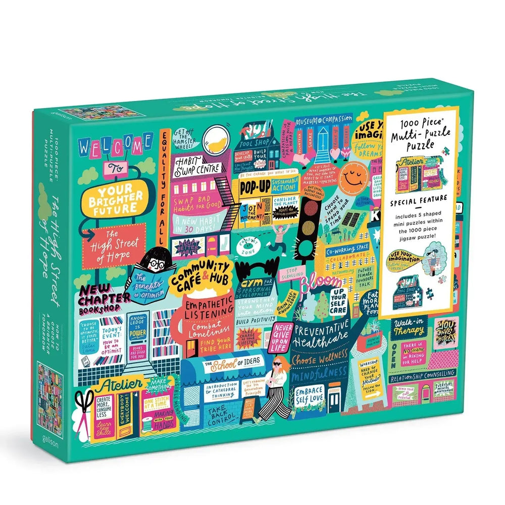 The High Street of Hope 1000 Piece "Multi-Puzzle" Jigsaw Puzzle Galison