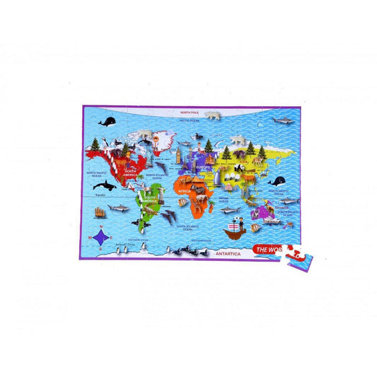The World 100 Piece Jigsaw Puzzle in Sphere Tin Purple Cow