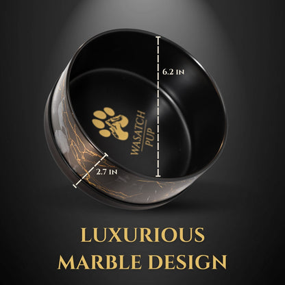 Artisan Marble Ceramic Pet Dining Bowl for Dogs and Cats