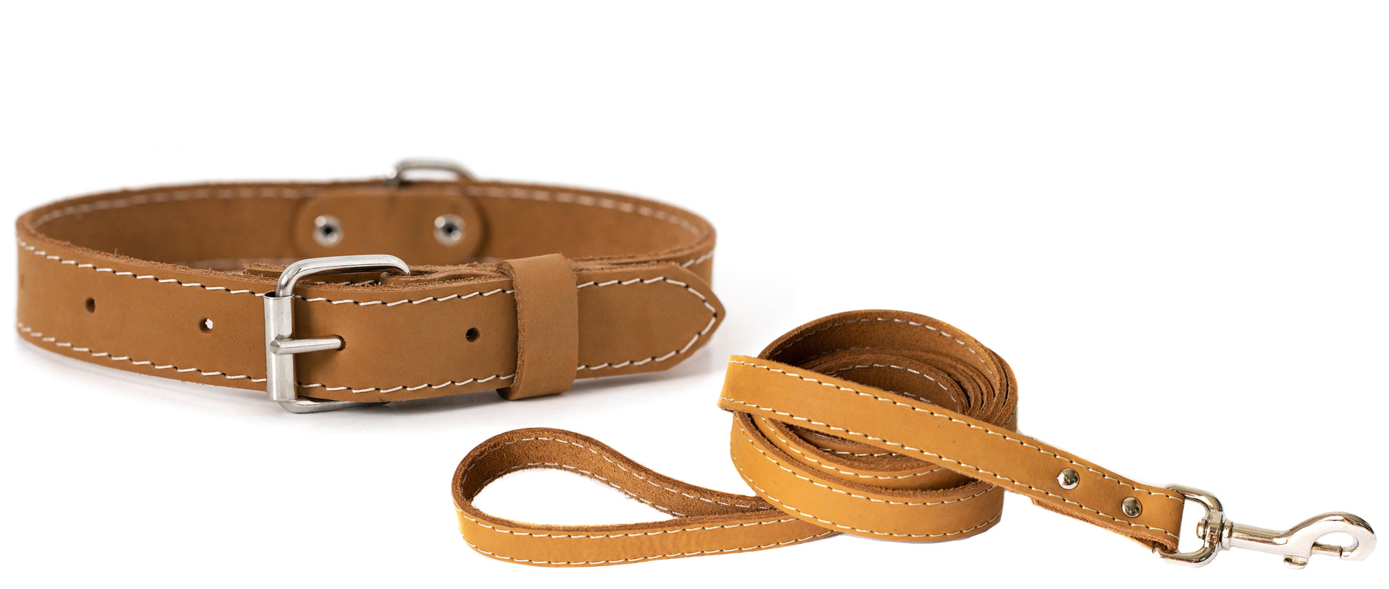 Dog Collar Pro Line Hunting Leather Collar and Leash Set - detail product image for dog collar