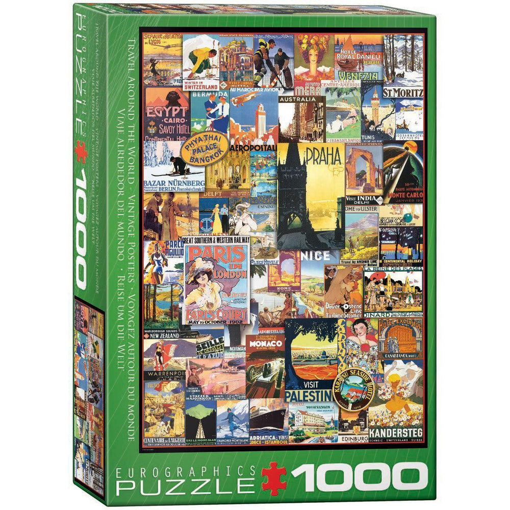Travel Around the World Vintage Posters 1000 Piece Jigsaw Puzzle Eurographics