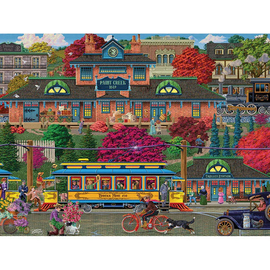 Trolley Station 275 Large Piece Jigsaw Puzzle Cobble Hill