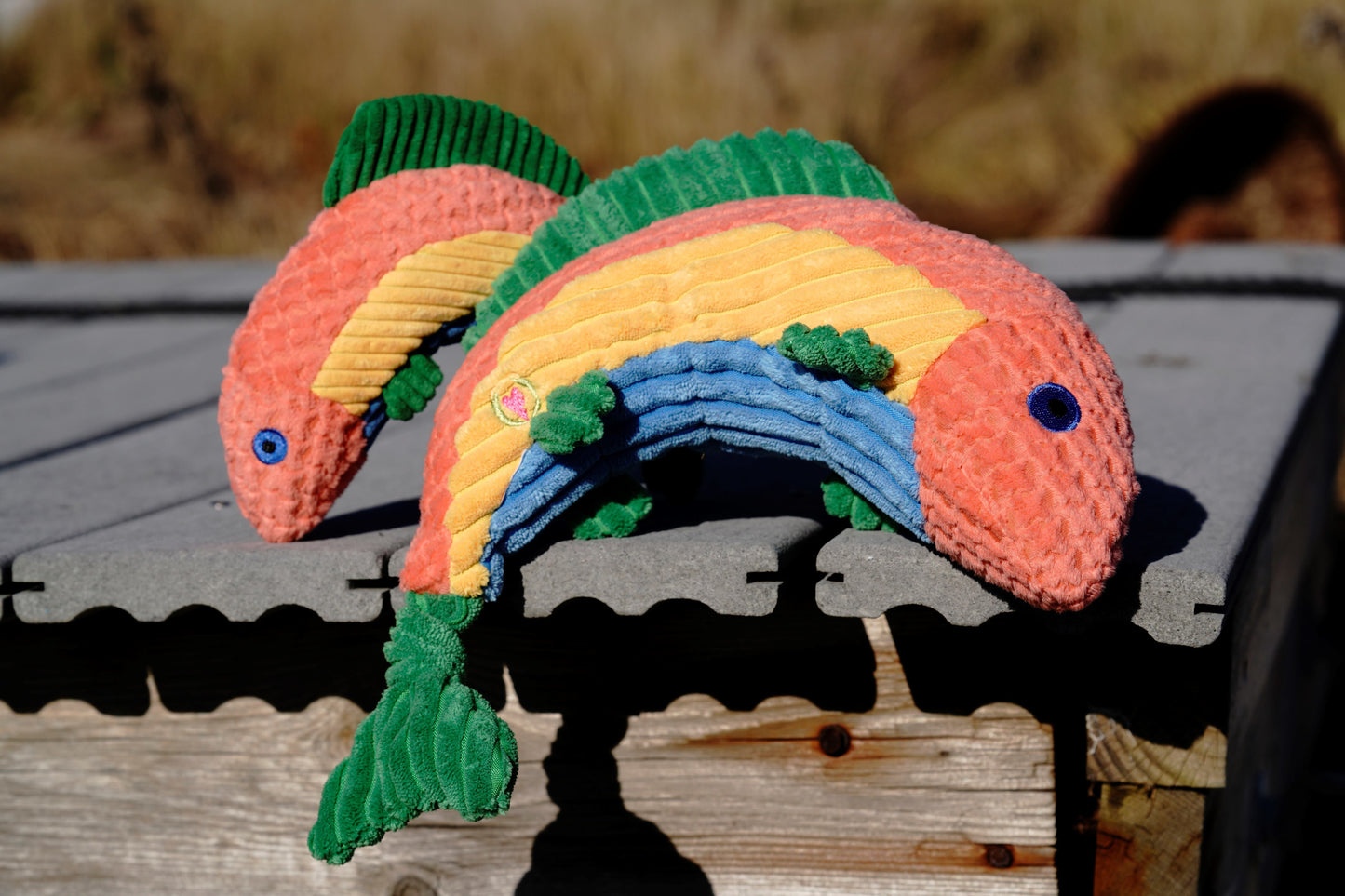 Dog Toy Raucous Rainbow Trout Knottie Plush Toy for Comfort - gallery product image for dog toy