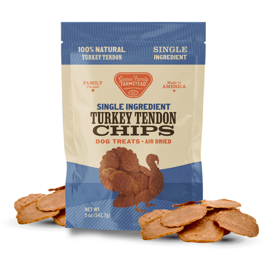 Turkey Tendon Chips Dog Treats 5 Oz USA ✅