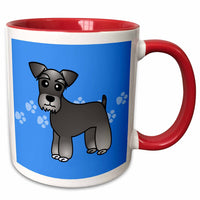 3dRose Cute Miniature Schnauzer Banded Coat (Salt and Pepper) - Cartoon Dog -... - Mugs (mug_40882)