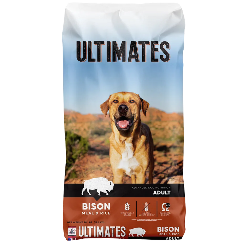 Ultimates Adult Bison Meal & Rice Dry Dog Food (28lb)