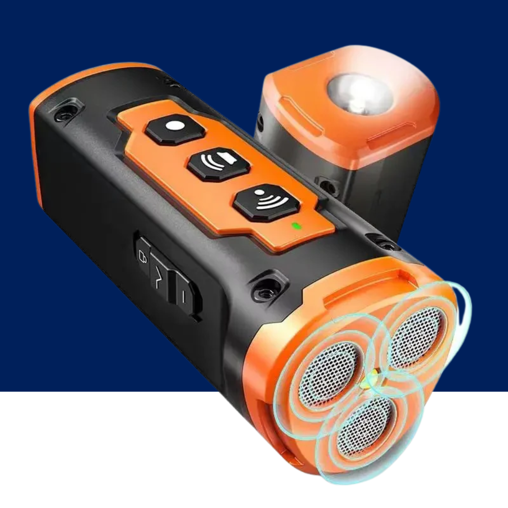 Ultrasonic Bark Deterrent – Rechargeable Dog Repeller Device with LED Flashlight