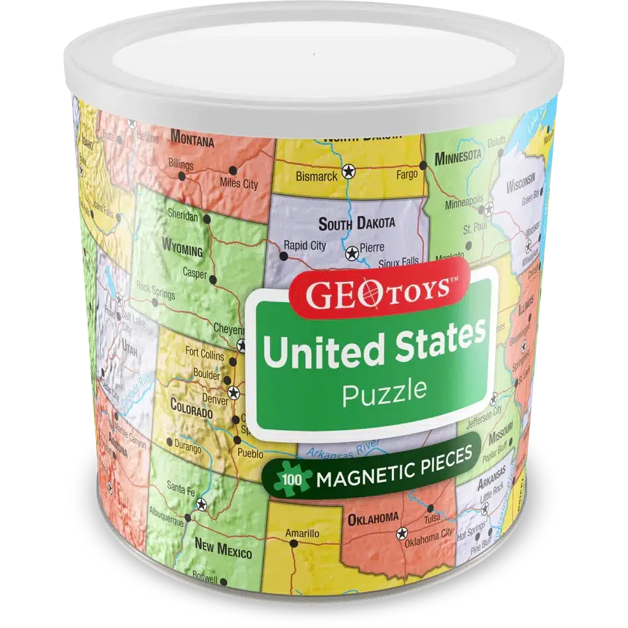 United States Map 100 Piece Magnetic Jigsaw Puzzle Geotoys