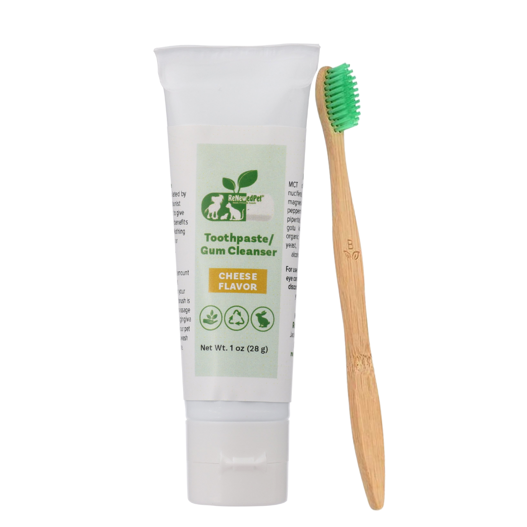 4 - ALL PETS TOOTHPASTE / GUM CLEANSER - Pet Grooming - ReNewedPet - 1 OZ. ($16.95/oz.) - CHEESE FLAVOR - DOG TOOTHBRUSH - TOOTHPASTE1OZCHEESE