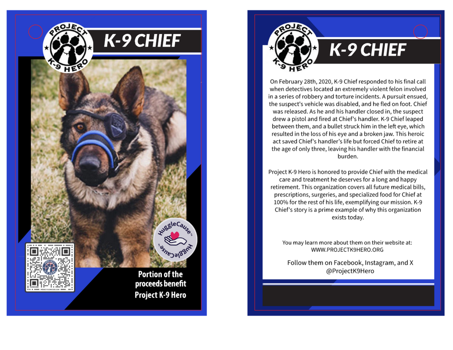 Dog Toy HuggleCause Project K-9 Hero K-9 Chief Knottie Plush - gallery product image for dog toy
