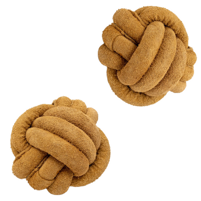 Huggle-Hide® Natural Leather Ball Dog Toy, 2 Pack