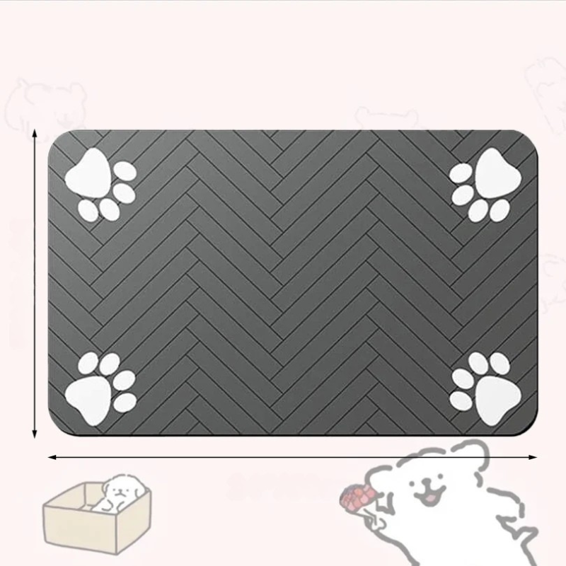 Absorbent Pet Feeding Mat with Waterproof Backing for Dogs & Cats - WTN Essentials - Black - 20x30cm - 14:366#black 20x30cm