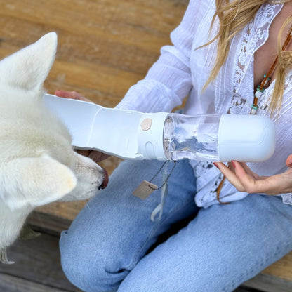 Travel Dog Water Bottle with Treat Holder – Leakproof & BPA - Free 350mL - Walk Accessories - Tilley + Me