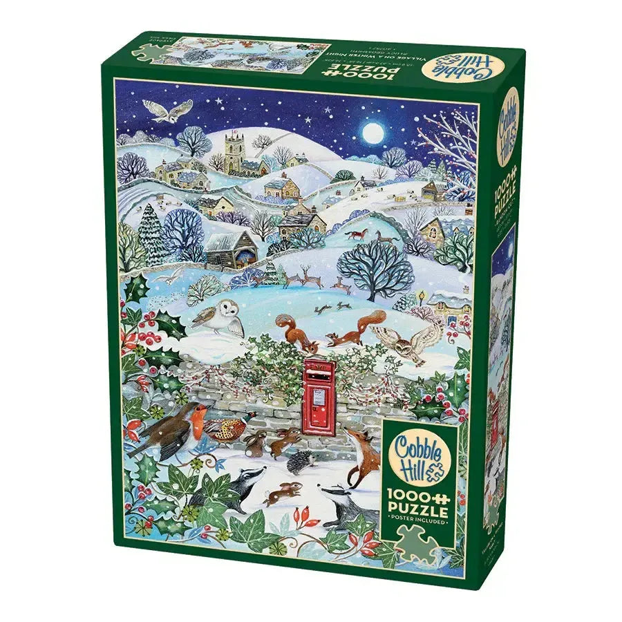 Village on a Winter Night 1000 Piece Jigsaw Puzzle Cobble Hill