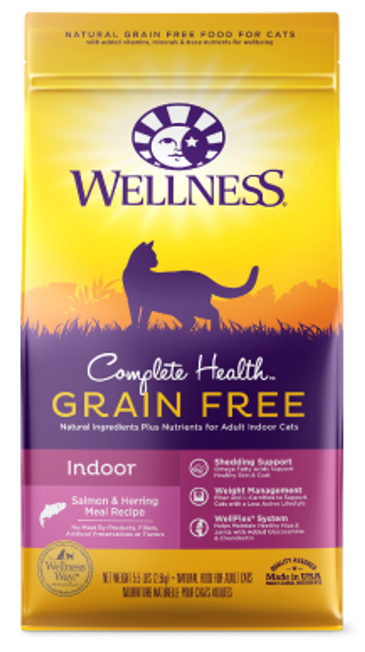 Wellness Complete Health Adult Grain Free Indoor Salmon And Herring Cat Food 55lb - Purrfect Pet Kingdom