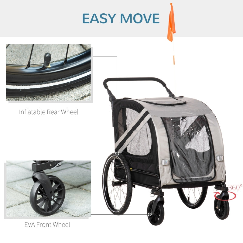 2-In-1 Pet Bike Trailer Stroller Jogging 🚴