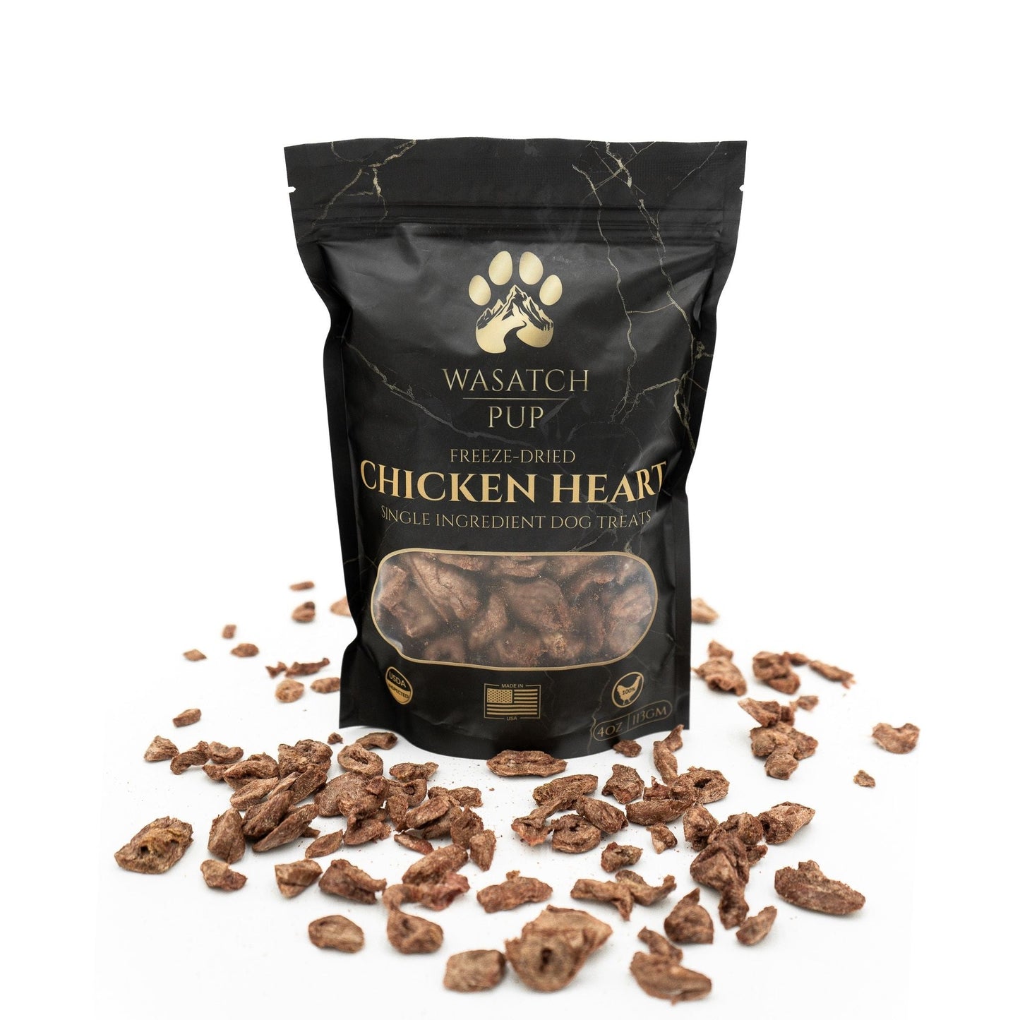Freeze - Dried Chicken Heart | Single Ingredient Dog Treats - Wasatch Pup