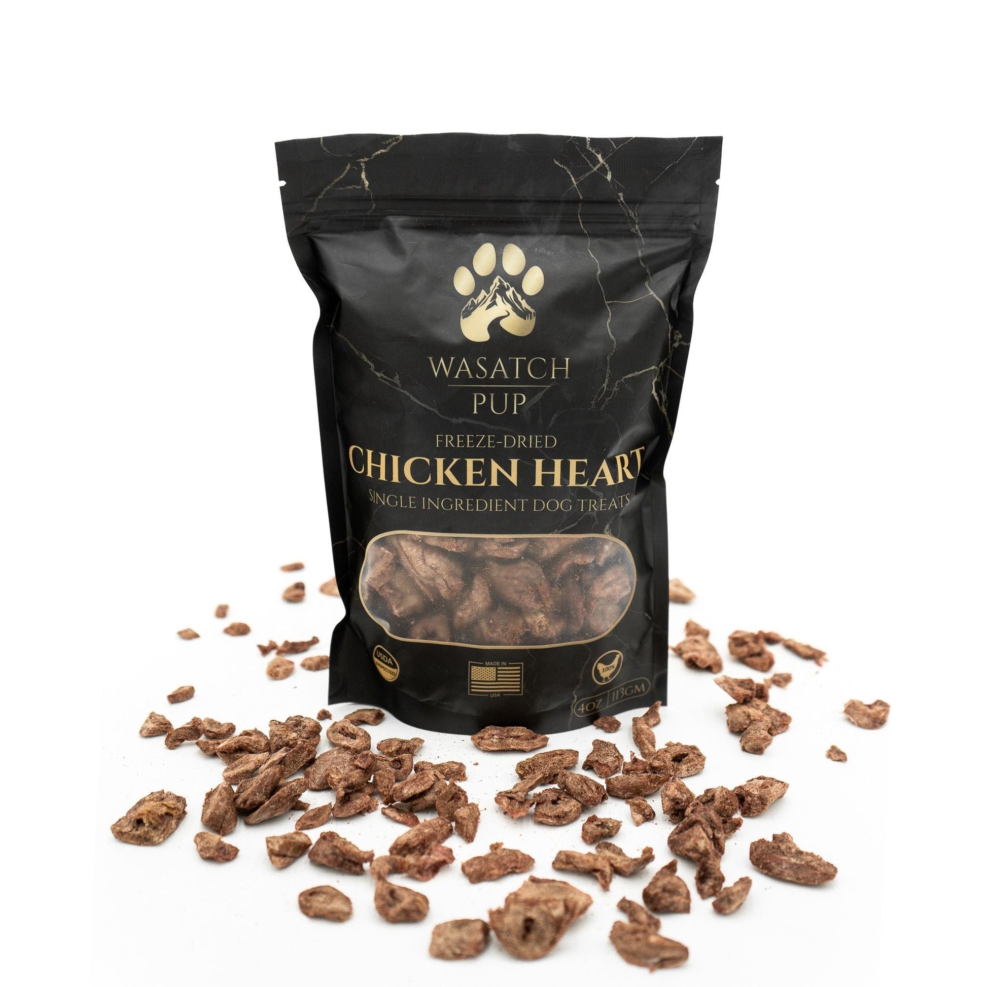 Freeze - Dried Chicken Heart | Single Ingredient Dog Treats - Wasatch Pup