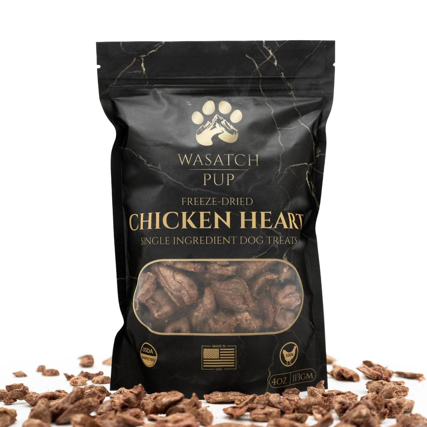 Freeze - Dried Chicken Heart | Single Ingredient Dog Treats - Wasatch Pup