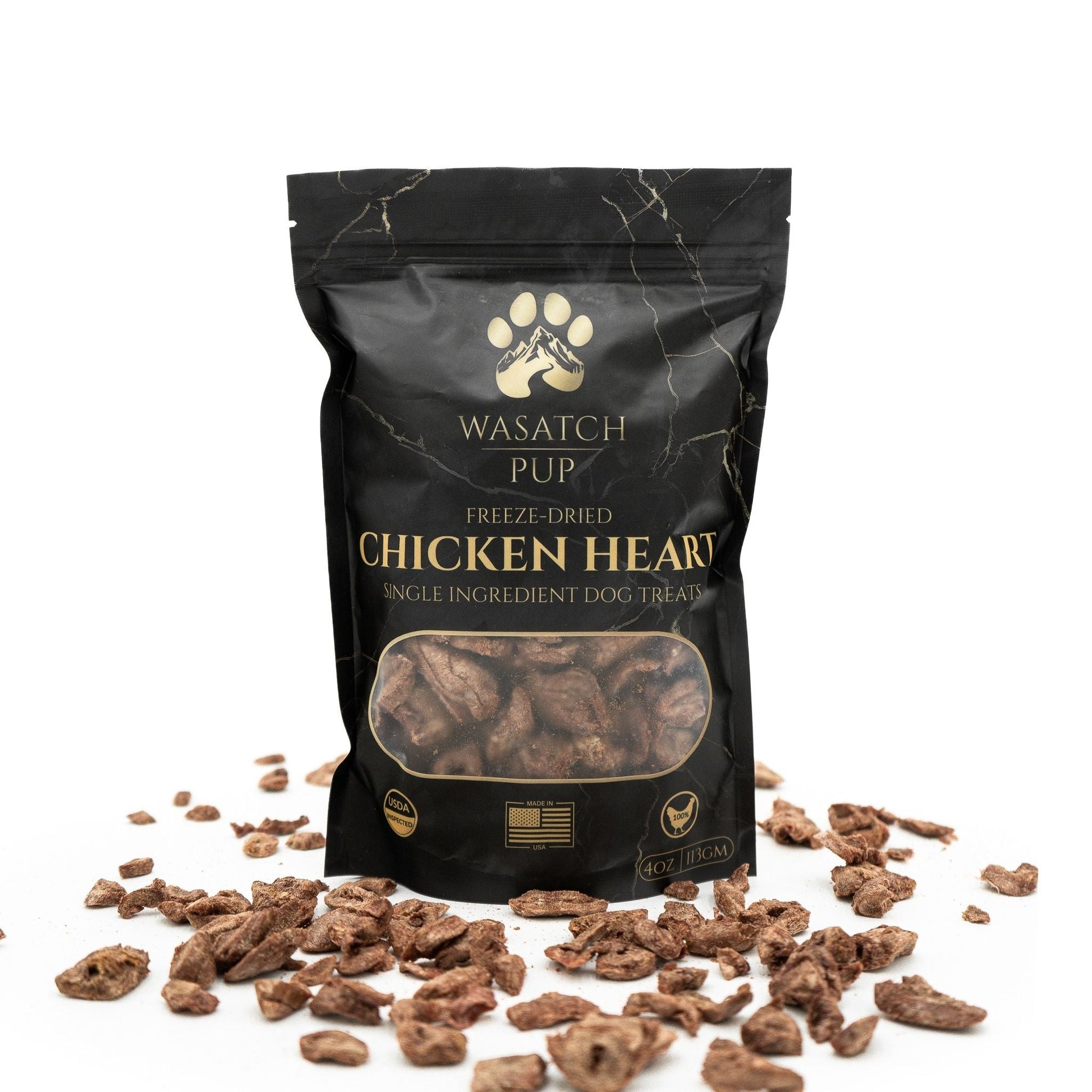 Freeze - Dried Chicken Heart | Single Ingredient Dog Treats - Wasatch Pup