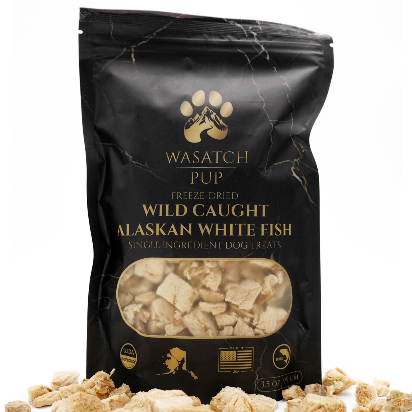 Freeze - Dried Alaskan Whitefish | Single Ingredient Dog Treats - Wasatch Pup