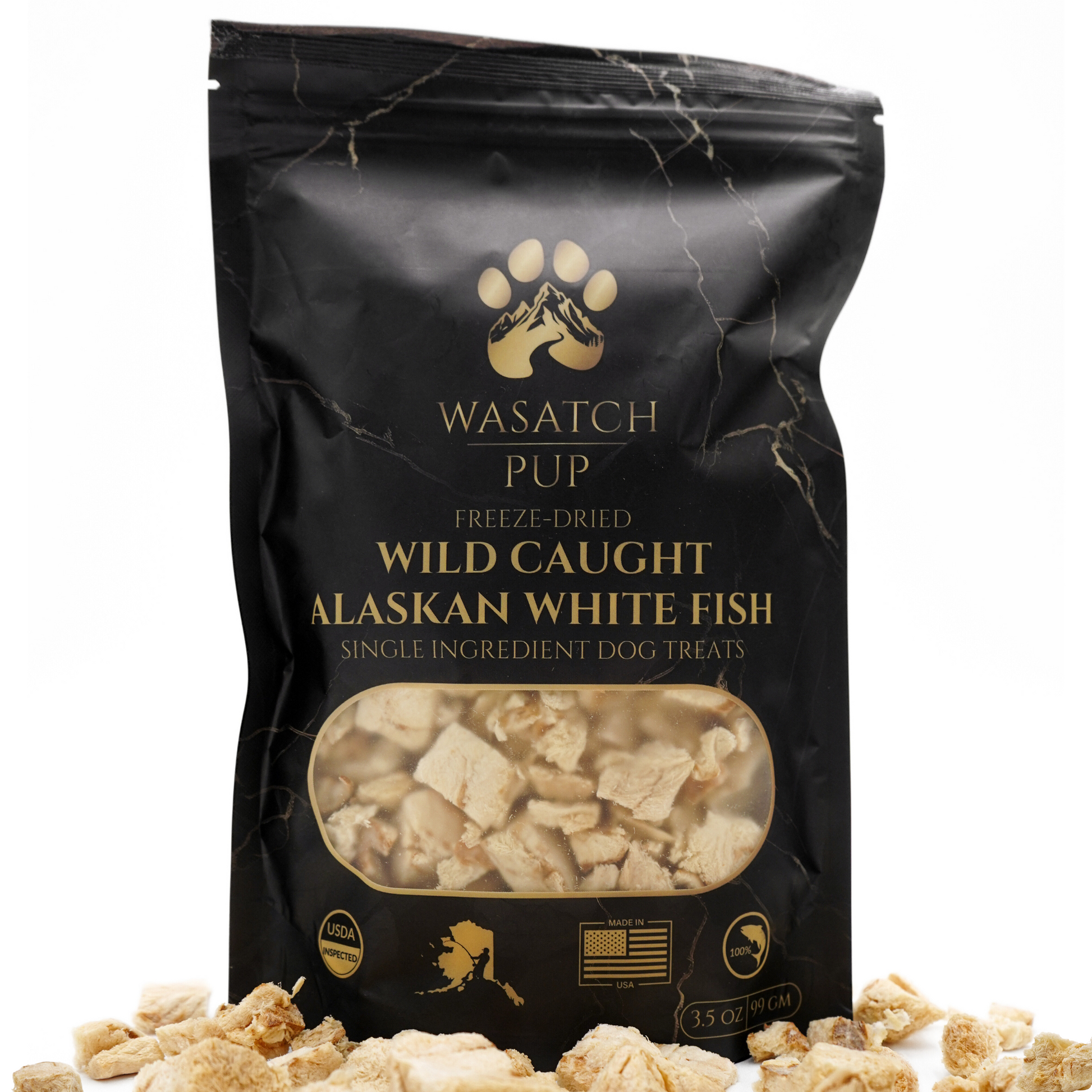 Freeze - Dried Alaskan Whitefish | Single Ingredient Dog Treats - Wasatch Pup