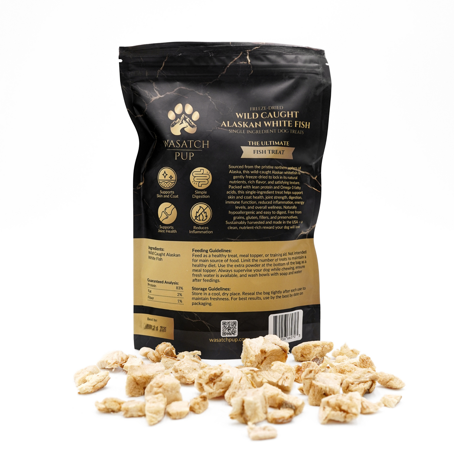 Freeze - Dried Alaskan Whitefish | Single Ingredient Dog Treats - Wasatch Pup