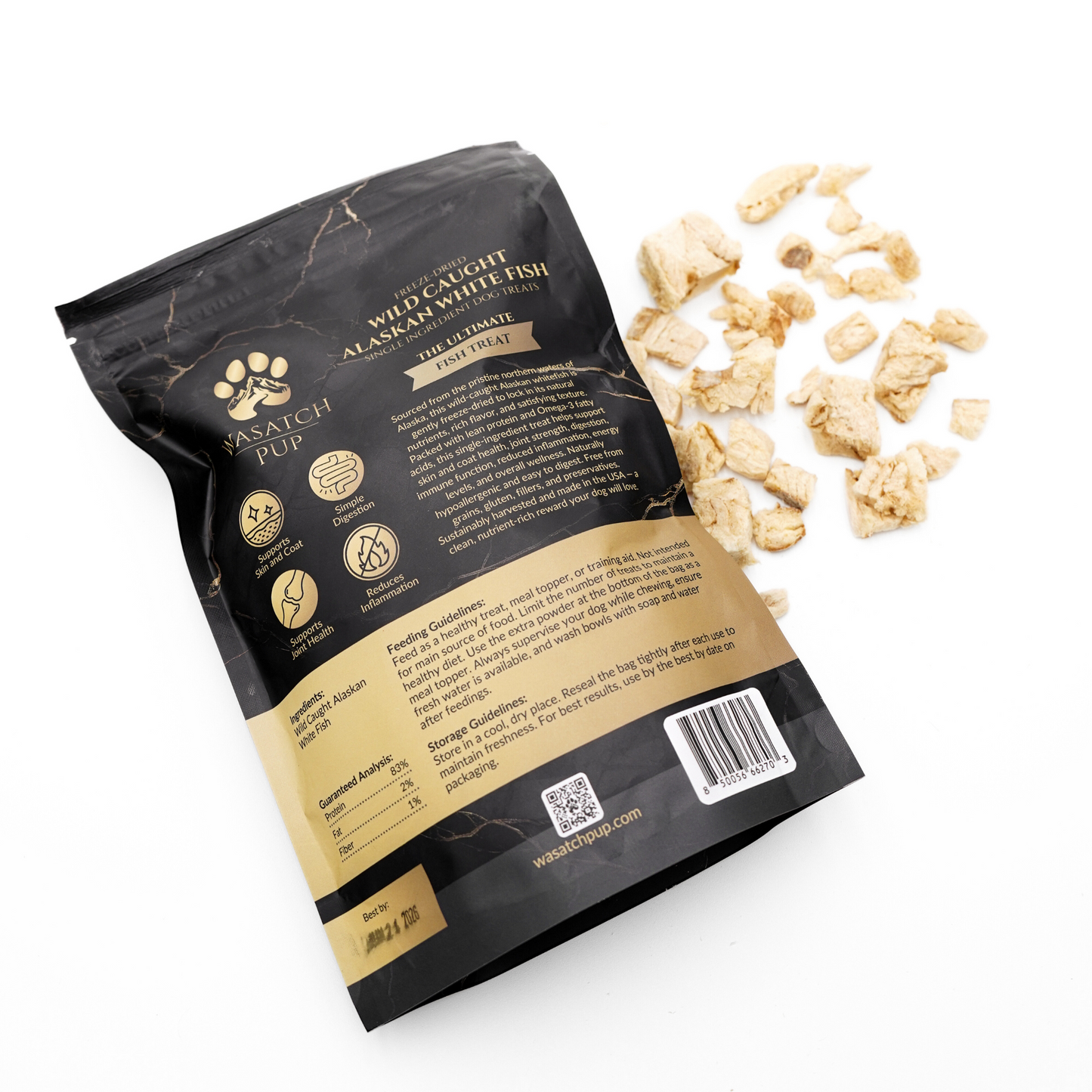 Freeze - Dried Alaskan Whitefish | Single Ingredient Dog Treats - Wasatch Pup