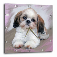3dRose Dogs Shihtzu - Shih Tzu Puppy - Wall Clocks (DPP_4807)