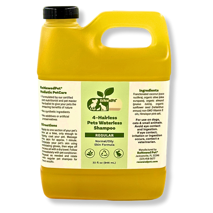 4 - HAIRLESS PETS REGULAR WATERLESS SHAMPOO - 4 Nudie Pets - ReNewedPet