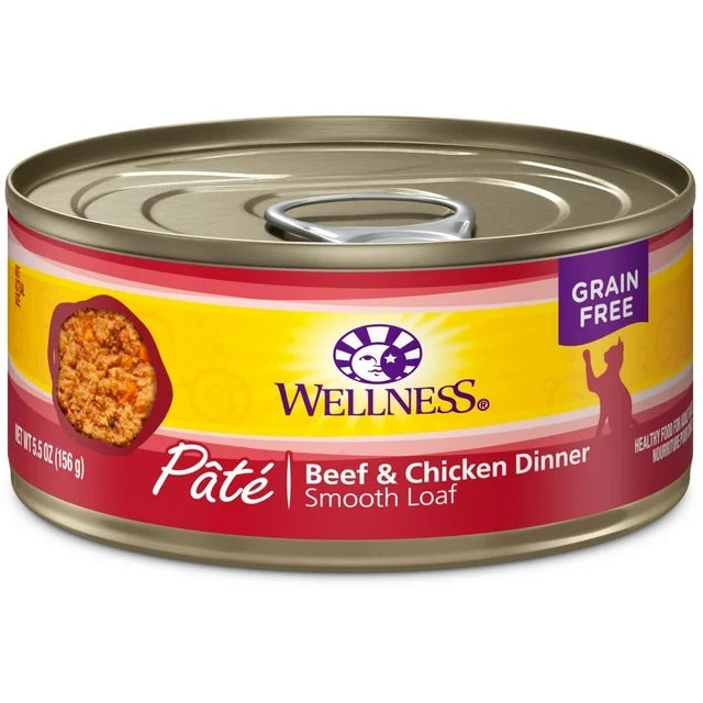 Wellness Complete Health Adult Beef and Chicken Pate Wet Cat Food (5.5oz) - Wet Cat Food - The Family Pet